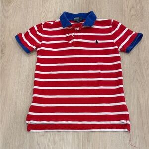 Polo Ralph Lauren size 7 Red and White Striped Kids Polo Shirt